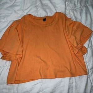 Shein plus orange crop top